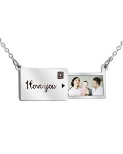 **COI Titanium Rose/Gold Tone/Silver Necklace With Custom Phone Engraving-7606AA(Length: 50cm)