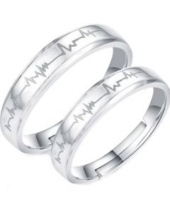 *COI Tungsten Carbide Heartbeat Beveled Edges Ring-TG859A