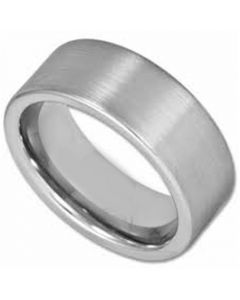 *COI Tungsten Carbide Polished Shiny Pipe Cut Flat Ring-TG2855