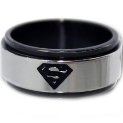 *COI Tungsten Carbide Superman Step Edges Ring-TG2966