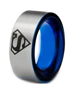 *COI Tungsten Carbide Superman Pipe Cut Flat Ring-TG3226