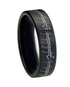 *COI Black Titanium Lord of The Ring Pipe Cut Flat Ring-3367