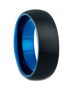 *COI Titanium Black Blue Dome Court Ring-3911