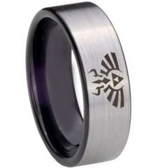 COI Tungsten Carbide Black Silver Legend of Zelda Ring-TG852