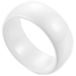 COI White Ceramic Dome Court Ring-TG1286AA