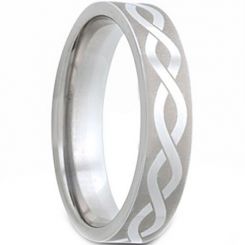 *COI Titanium Infinity Pipe Cut Flat Ring-JT1557