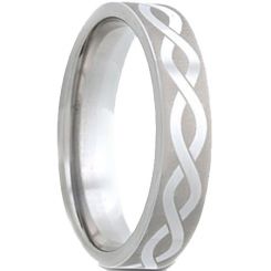 *COI Tungsten Carbide Celtic Pipe Cut Flat Ring-TG2978