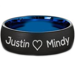 COI Tungsten Carbide Ring With Custom Engraving-TG1594