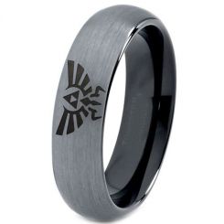 COI Tungsten Carbide Black Silver Legend of Zelda Ring-TG167