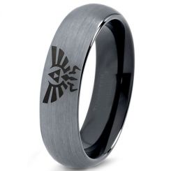 COI Tungsten Carbide Black Silver Legend of Zelda Ring-TG167