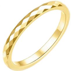 COI Gold Tone Tungsten Carbide Faceted Ring-TG2361A