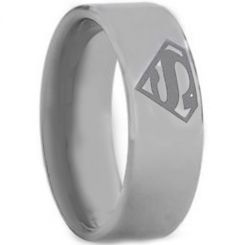 *COI Tungsten Carbide Super Man Pipe Cut Flat Ring-.TG1458