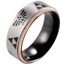 COI Tungsten Carbide Black Rose Legend of Zelda Ring-TG2410