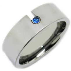 COI Tungsten Carbide Ring With Created Sapphire-TG3231