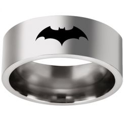 **COI Titanium Bat Man Pipe Cut Flat Ring-3236