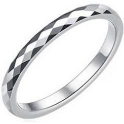 COI Titanium Rose/Gold Tone/Silver Faceted Ring-3846
