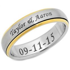 COI Tungsten Carbide Ring With Custom Engraving-TG3850