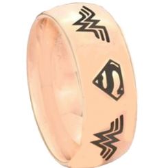 *COI Rose Tungsten Carbide Super Man & Wonder Women Ring-TG3893