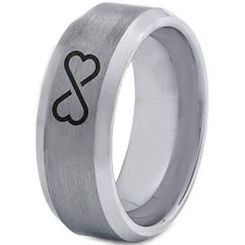 *COI Titanium Double Heart Infinity Beveled Edges Ring-4003