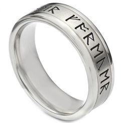 COI Tungsten Carbide Ring With Custom Rune Engraving-TG4008