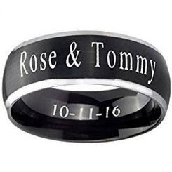 COI Tungsten Carbide Ring With Custom Engraving-TG4386