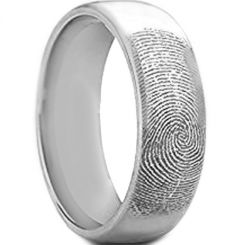 COI Tungsten Carbide Custom FingerPrint Dome Court Ring-TG5156