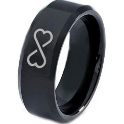 COI Black Tungsten Carbide Infinity Heart Ring-TG5170