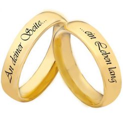 COI Gold Tone Tungsten Carbide Forever By Your Side Dome Court RIng-5447