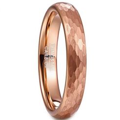 COI Rose Tungsten Carbide Hammered Dome Court Ring-5479