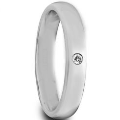 COI Tungsten Carbide Dome Court Ring With Cubic Zirconia-5624