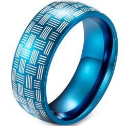 COI Blue Tungsten Carbide Dome Court Ring-5914