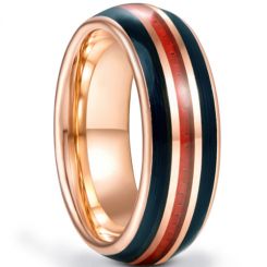 *COI Rose Tungsten Carbide Dome Court Ring With Carbon Fiber-5933