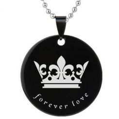 **COI Black Titanium Forever Love King Crown Pendant-6915DD