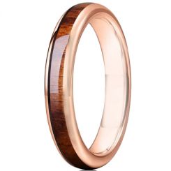 **COI Rose Titanium Dome Court Ring With Wood-6927BB