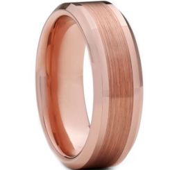 **COI Rose Titanium Polished Matt Beveled Edges Ring-6937BB