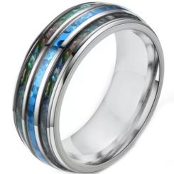 **COI Titanium Dome Court Ring With Abalone Shell-6939BB