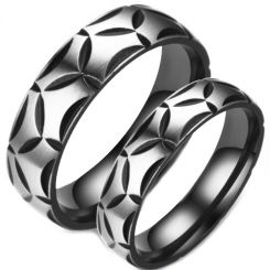 **COI Titanium Black Silver Ring-7019BB