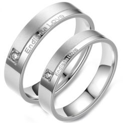 **COI Titanium Endless Love Ring With Cubic Zirconia-7020BB