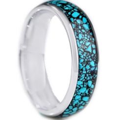 **COI Titanium Crushed Opal Dome Court Ring-7093BB