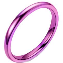 **COI Purple/Rainbow/Blue Titanium 2mm Dome Court Ring-7129BB