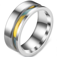 **COI Titanium Ring With Abalone Shell-7130BB