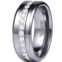 **COI Tungsten Carbide Ring With Cubic Zirconia-7218BB