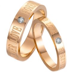 **COI Rose Titanium Forever Love Ring With Cubic Zirconia-7227BB