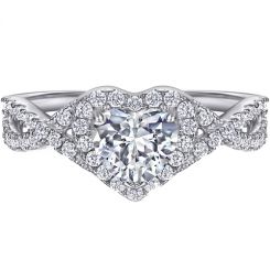 **COI Sterling Silver 925 Engagement Bridal Ring With Cubic Zirconia & PT950 Platinum Plating-7238BB