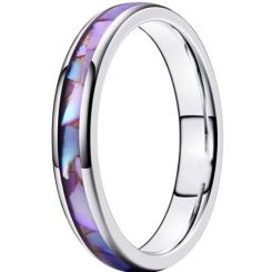 **COI Titanium Dome Court Ring With Abalone Shell-7270BB