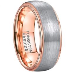 **COI Tungsten Carbide Rose Silver Step Edges Ring-7310BB