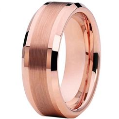**COI Rose Tungsten Carbide Polished Matt Beveled Edges Ring-7312BB