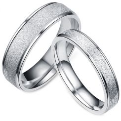**COI Titanium Rose/Silver Sandblasted Ring-7403AA