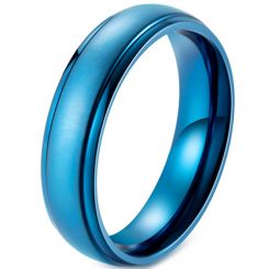 **COI Blue Titanium Step Edges Ring-7518AA