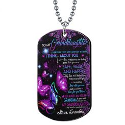 COI Titanium Black Purple To My Grand Daughter Tag Pendant-7719AA